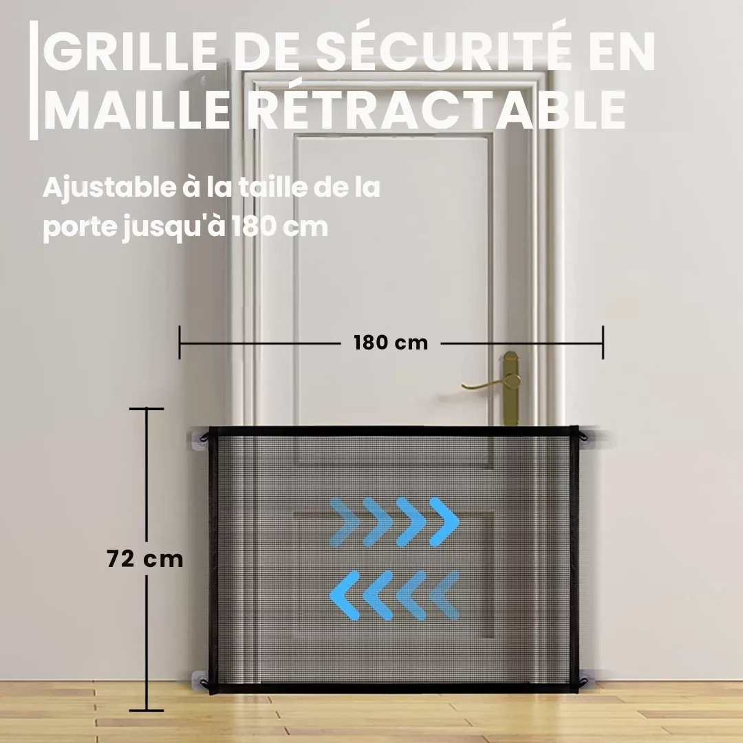 Barrière escalier pour bébé – Sécurité optimale sans perçage – Installation facile et design moderne