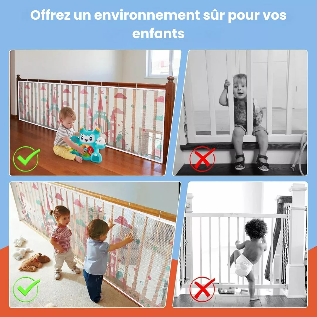 Barrière escalier pour bébé – Sécurité optimale sans perçage – Installation facile et design moderne – Image 5
