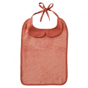 Grand bavoir en éponge avec col, rose corail,  BB&Co