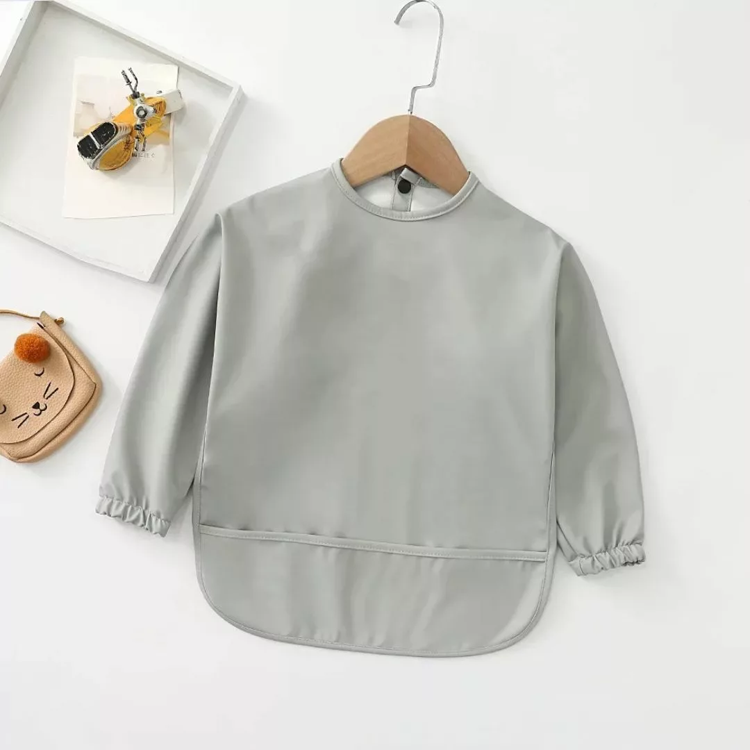 Bavoir manche longue bébé – Protection anti-taches & manches étanches pour repas sans stress – Image 5