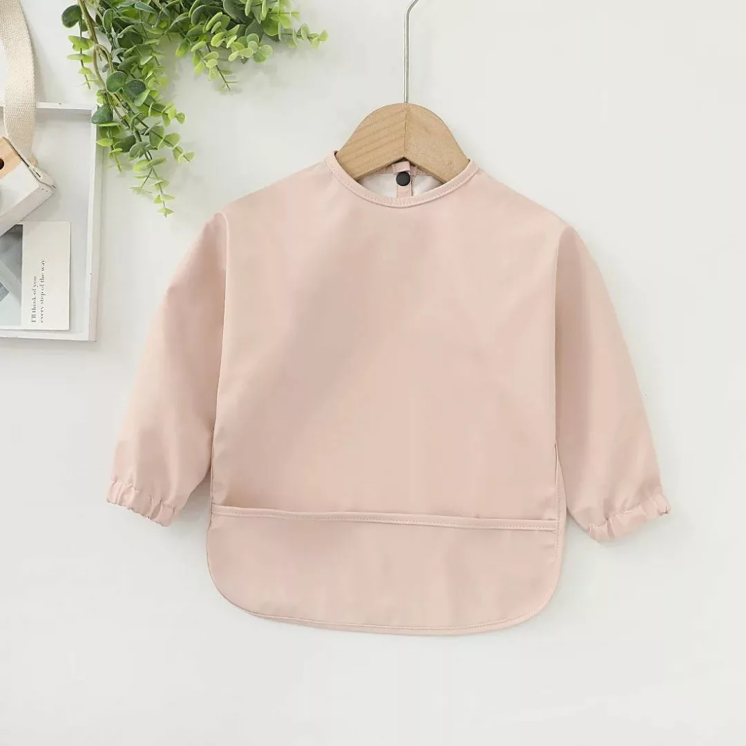 Bavoir manche longue bébé – Protection anti-taches & manches étanches pour repas sans stress – Image 3