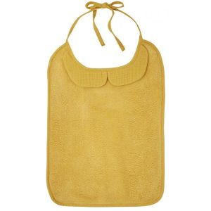 Grand bavoir en éponge bambou avec col, jaune moutarde,  BB&Co