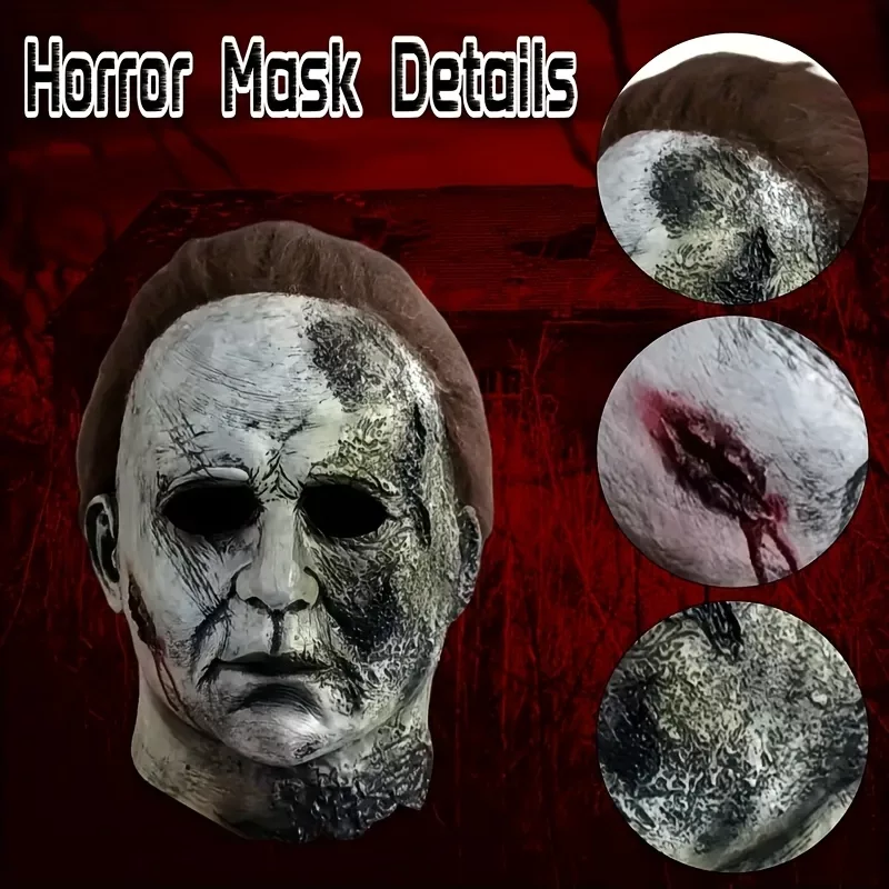 Masque d’horreur réaliste Michael Myers – visage ensanglanté effrayant – Image 6