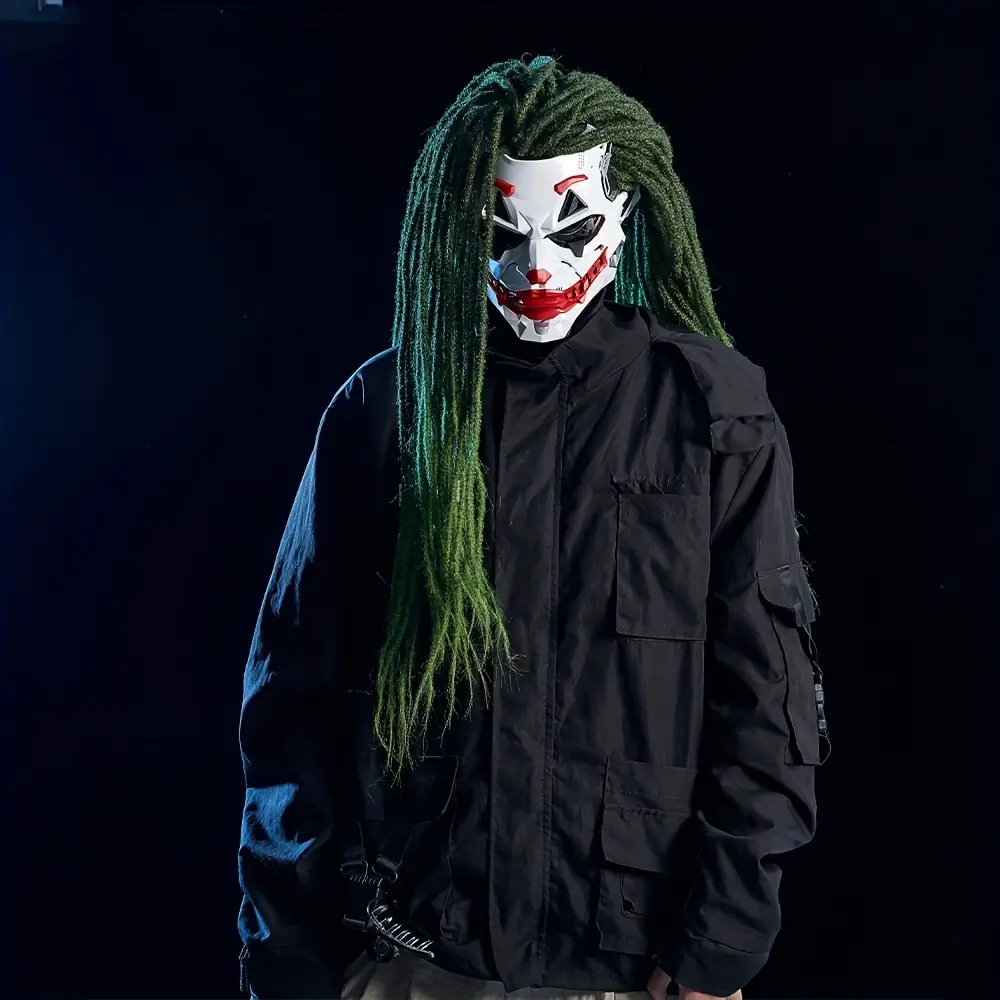 Masque clown maléfique réaliste pour Halloween – visage rieur terrifiant – Image 7