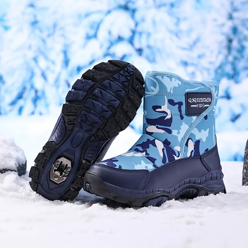 Bottes de neige enfant camouflage imperméables – chaleur et confort hivernal – Image 9