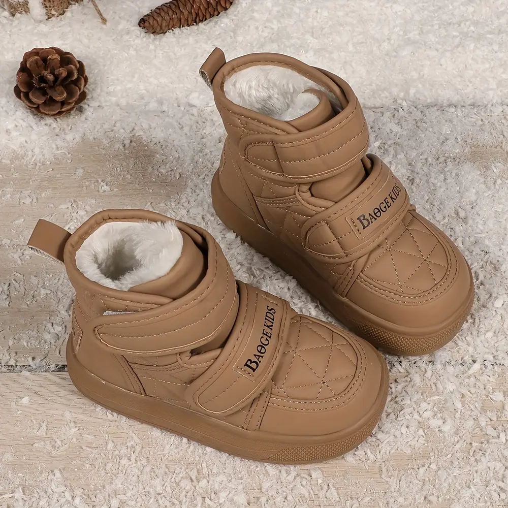 Bottes de neige enfant imperméables doublées fourrure – hiver mixte chaud – Image 4