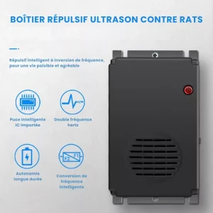 Boîtier répulsif ultrason contre rats extérieur – Protection efficace sans produits chimiques – Idéal jardin et terrasse