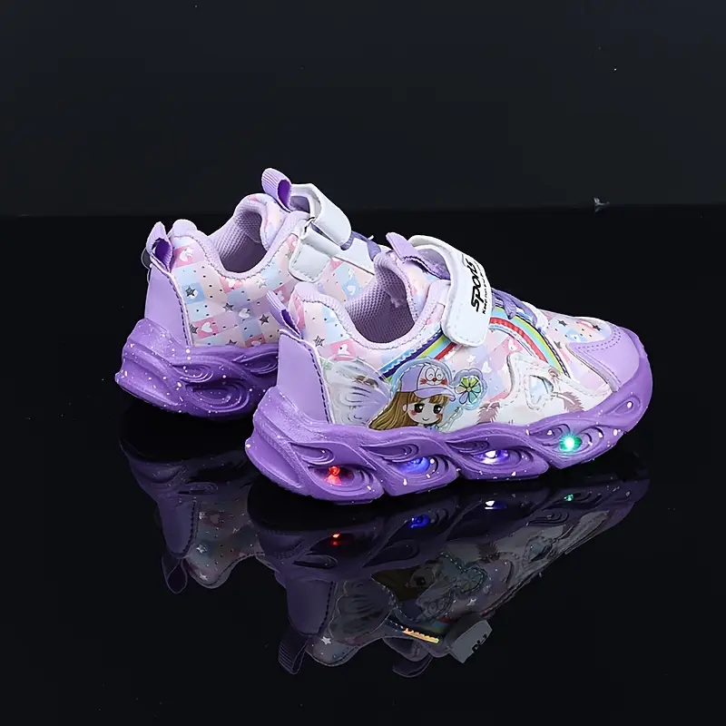 Baskets lumineuses enfant à motifs dessin animé – chaussures sport fille LED – Image 9