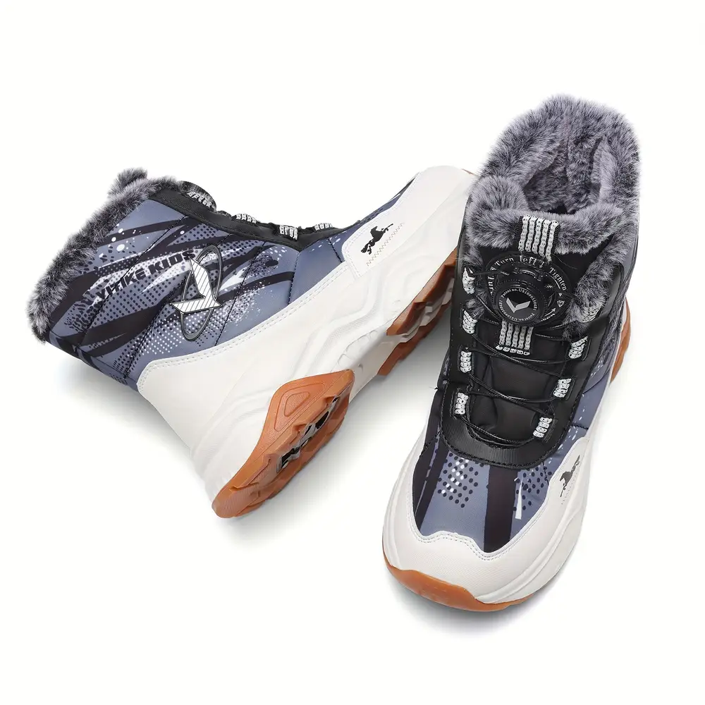 Bottes de neige enfant imperméables doublées fourrure chaude – hiver antidérapantes – Image 4