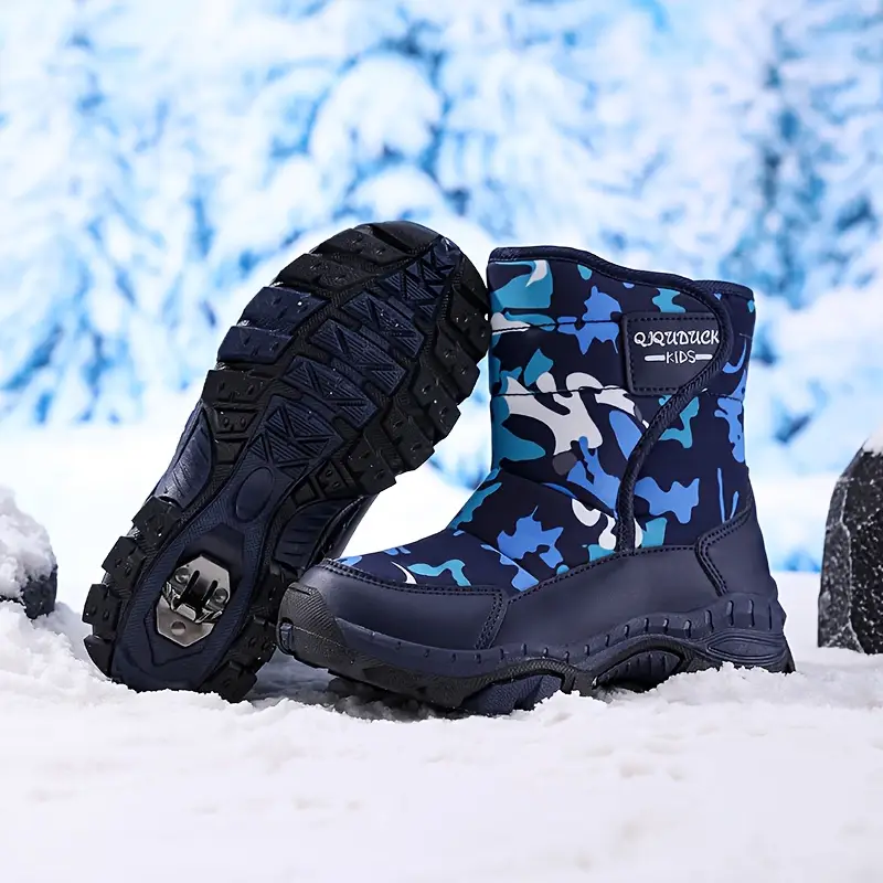 Bottes de neige enfant camouflage imperméables – chaleur et confort hivernal – Image 5