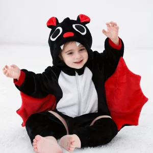 Combinaison à capuche enfant motif animal en polaire douce – style dessin animé