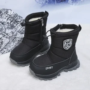Bottes de neige enfant imperméables fourrées hiver – garçon et fille confortables