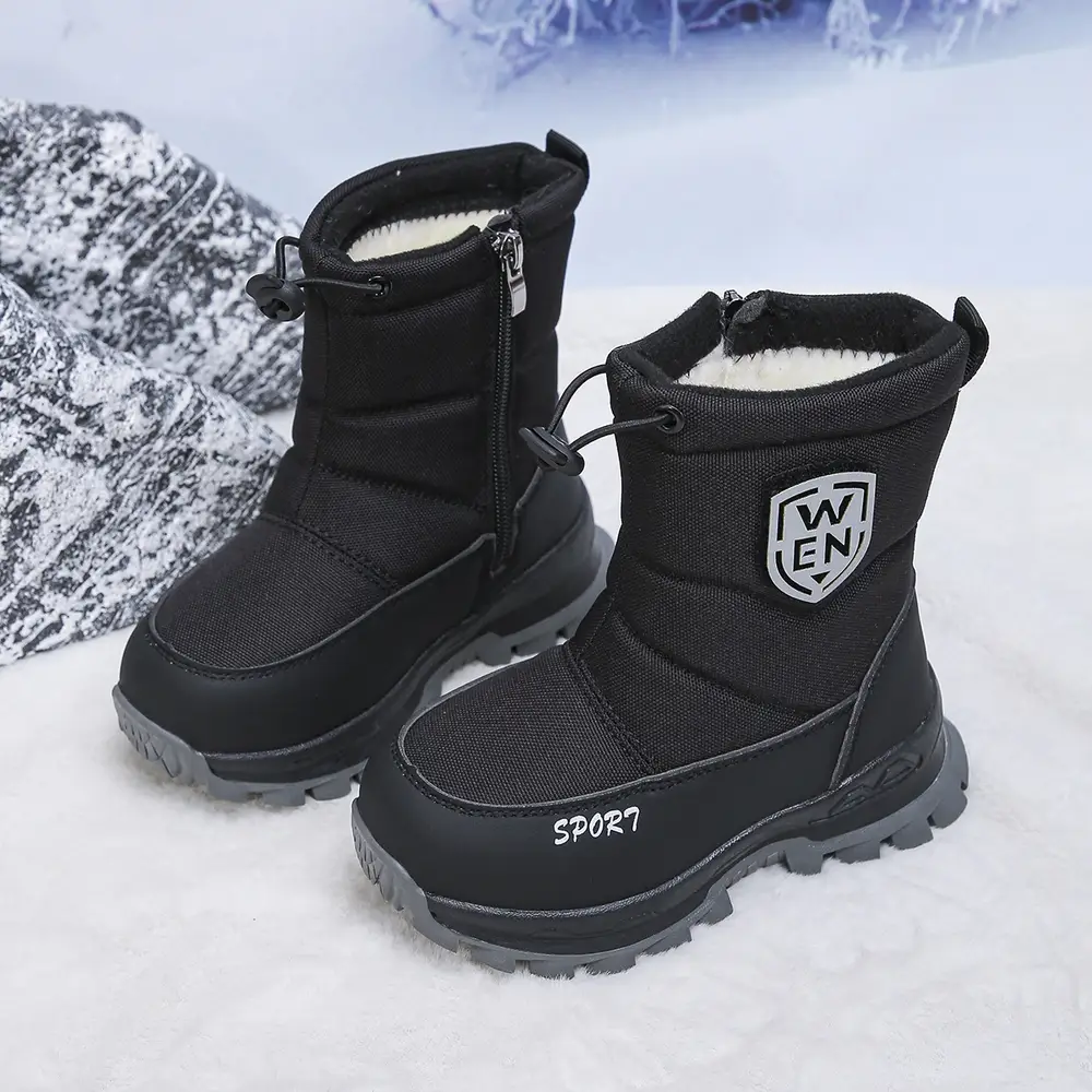 Bottes de neige enfant imperméables fourrées hiver – garçon et fille confortables
