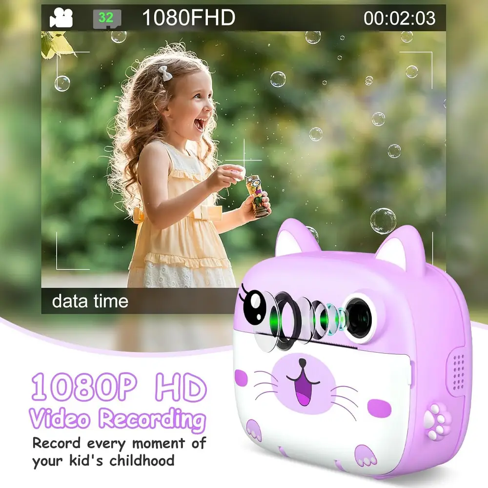 Appareil photo instantané enfant avec selfie et impression thermique – 32 Go inclus – Image 4
