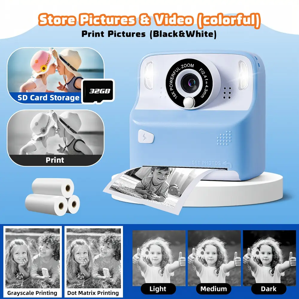 Appareil photo instantané pour enfants avec vidéo 1080P – cadeau ludique éducatif – Image 6