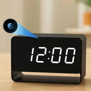 Caméra espion cachée dans réveil numérique – Surveillance discrète HD pour maison ou bureau – Sécurité invisible 24h/24
