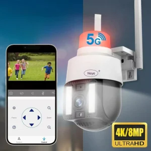 Caméra wifi extérieure rotative motorisée compacte – Sécurité 360° HD jour et nuit – Vision infrarouge et alerte smartphone