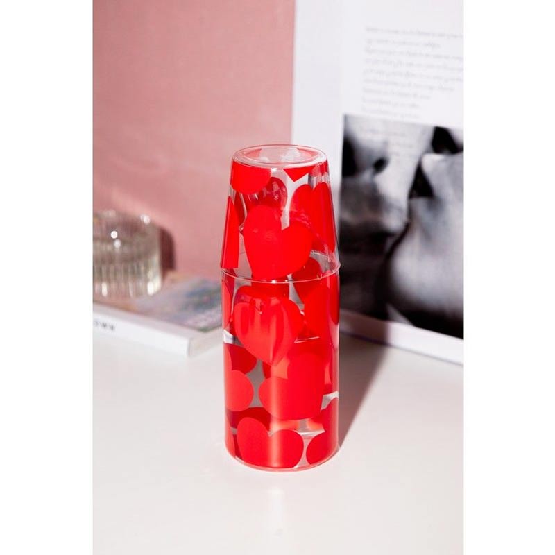 Carafe et Verre Coeurs rouges, DOIY Design – Image 3