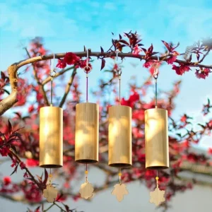 Carillon extérieur en bambou recyclé – Ambiance zen et naturelle pour jardin ou balcon – Éco-responsable et apaisant