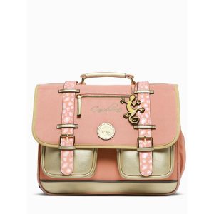 Cartable d’école Léopard rose/or, Caméléon