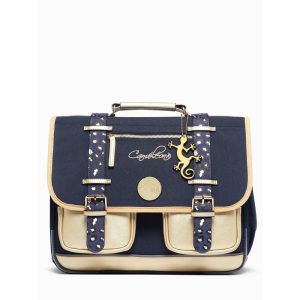 Cartable d’école Léopard marine/or, Caméléon