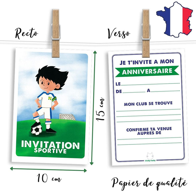 Invitations sportives « Football » et enveloppes, Ticky Tacky – Image 4
