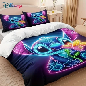 Parure de lit motif Stitch – housse de couette et taies d’oreiller 2/3 pièces