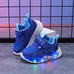 Baskets enfant motif dinosaure – chaussures légères respirantes demi-saison