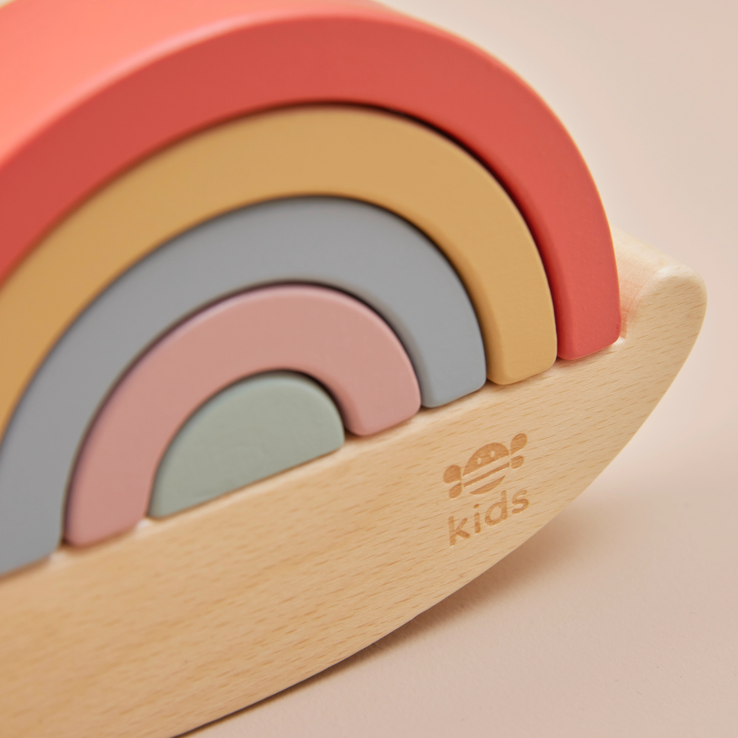 Jouet bois à empiler – Escargot arc-en-ciel éducatif pour bébé – Image 5