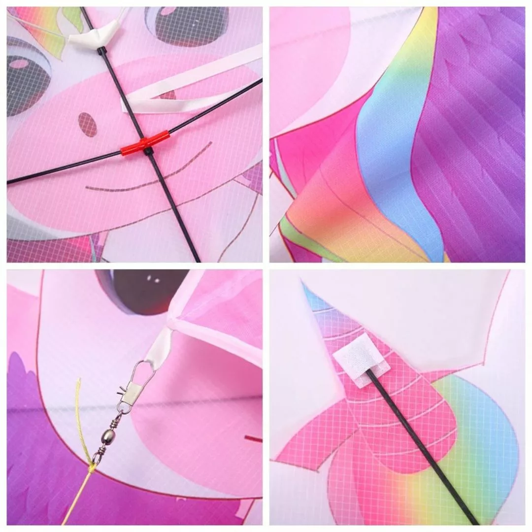 Cerf-volant licorne – Activité magique en plein air pour enfants – Facile à piloter, couleurs féeriques – Image 4