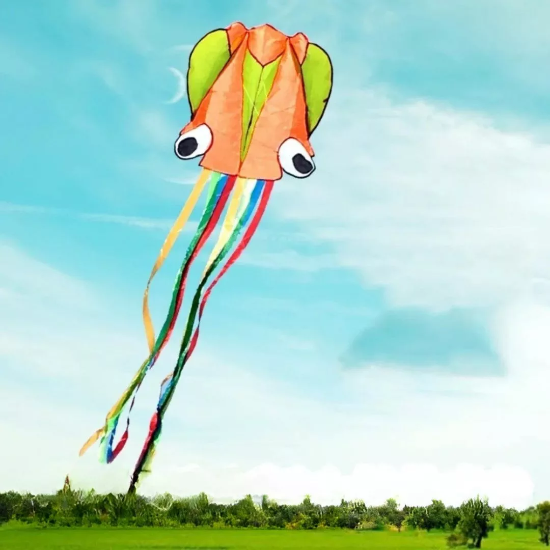 Cerf-volant pieuvre – Grand cerf-volant coloré pour enfants et adultes – Vol spectaculaire en plein air – Image 8