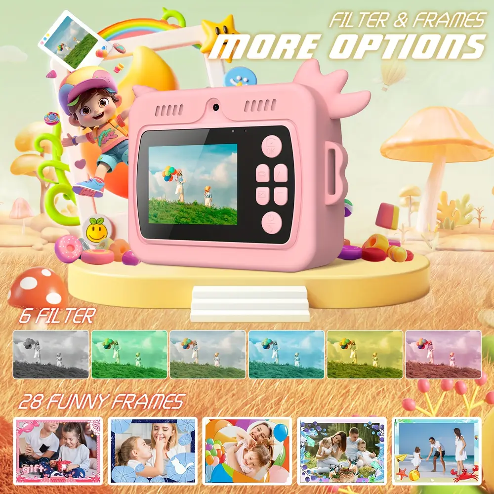 Appareil photo instantané enfant HD 1080P – caméra amusante avec impression intégrée – Image 4