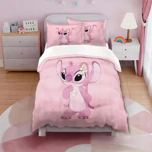 Parure de lit Lilo & Stitch 3 pièces – housse de couette douce + taies dessin animé