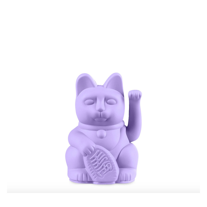 Mini Lucky Cat, chat porte-bonheur mauve: Optimisme