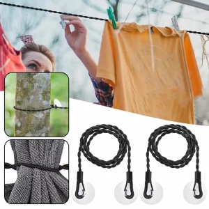 Corde à linge extensible pour camping – Séchage rapide sans pinces, idéale en voyage et plein air