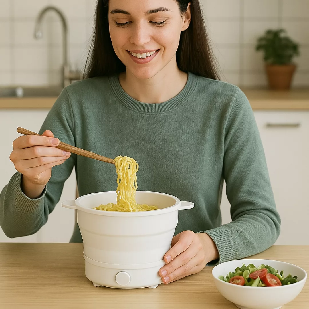 Cuiseur vapeur pliable pour randonnée – Compact, léger et rapide pour repas sains en pleine nature