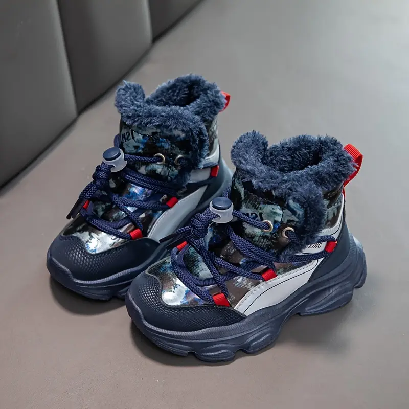 Bottes de neige fille fourrées polaire – montantes confort avec lacets élastiques – Image 5