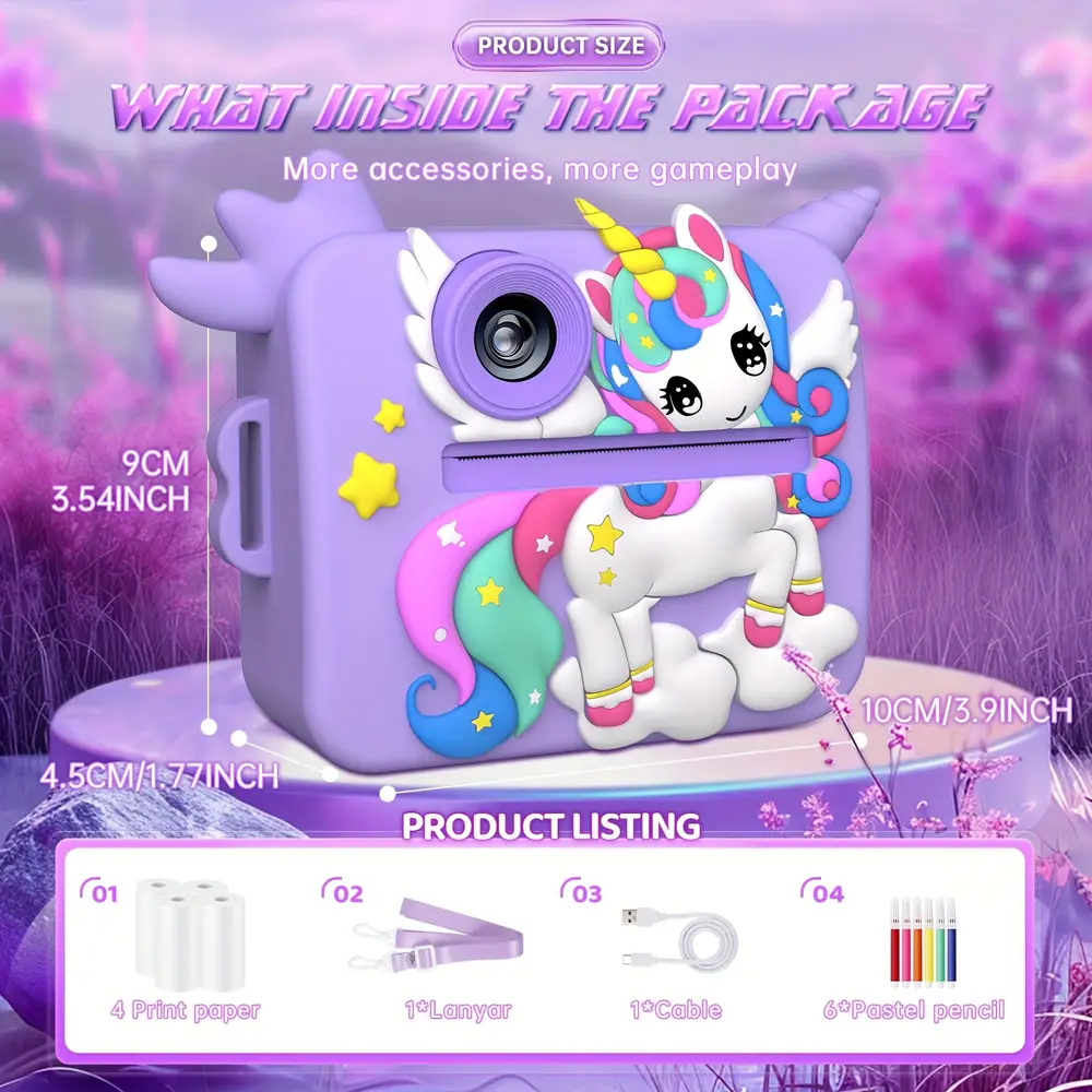 Appareil photo instantané enfant HD 1080p – caméra jouet avec impression photo – Image 6