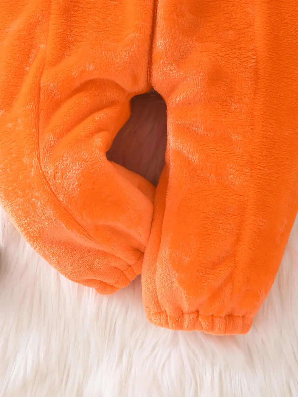 Combinaison bébé en peluche citrouille avec capuche – déguisement doux Halloween – Image 6