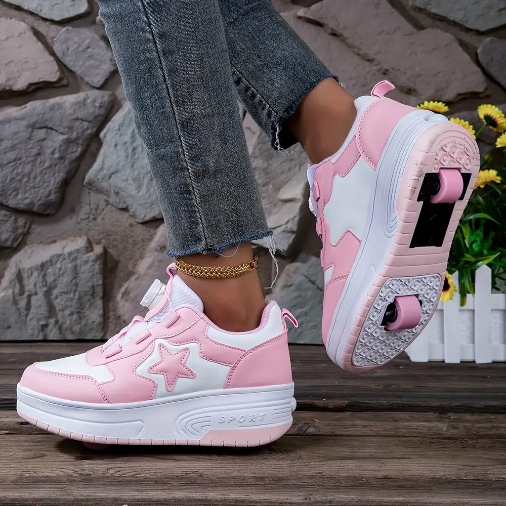 Baskets à roulettes fille – chaussures sport à roulettes discrètes et tendance