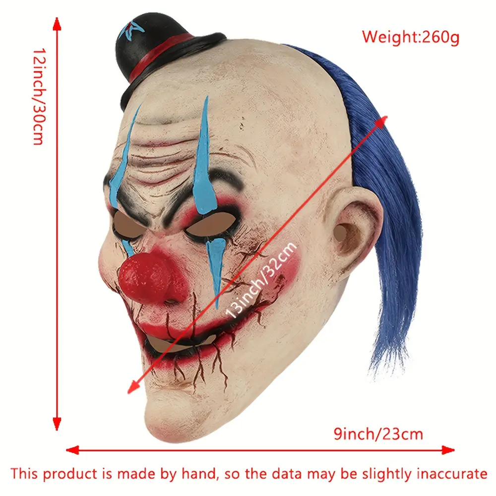 Masque de clown effrayant en latex pour Halloween – accessoire de déguisement – Image 6