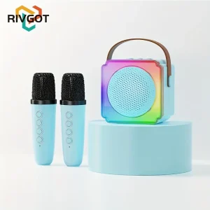 Machine karaoké portable avec 2 micros filaires et haut-parleur intégré pour soirées