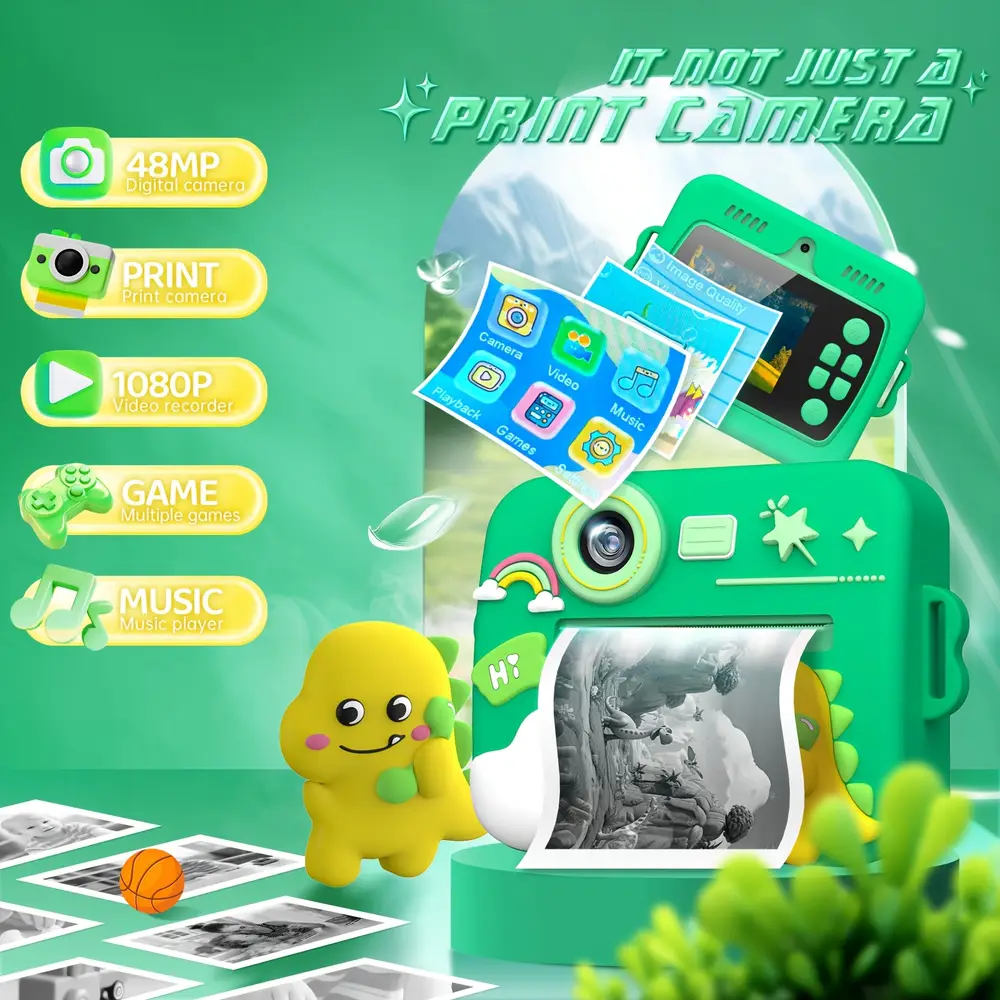 Appareil photo instantané enfant HD 1080p – caméra jouet avec impression photo – Image 5