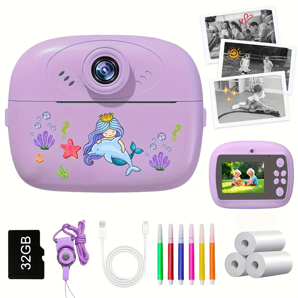 Appareil photo instantané enfant 1080P – double objectif, impression HD – Image 2