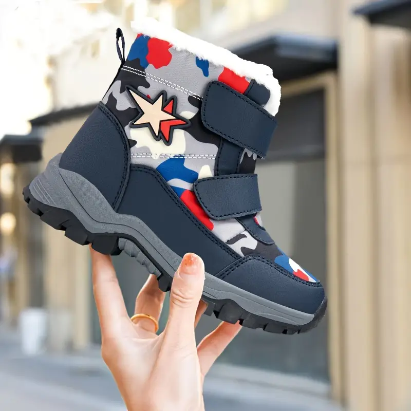 Bottes de neige enfant camouflage imperméables – doublure chaude hiver – Image 9
