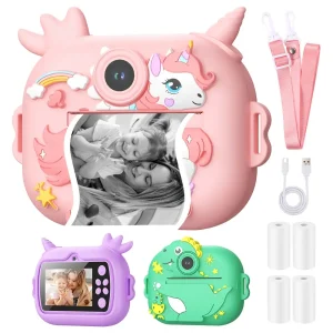 Appareil photo instantané enfant avec impression thermique – licorne ludique 48MP