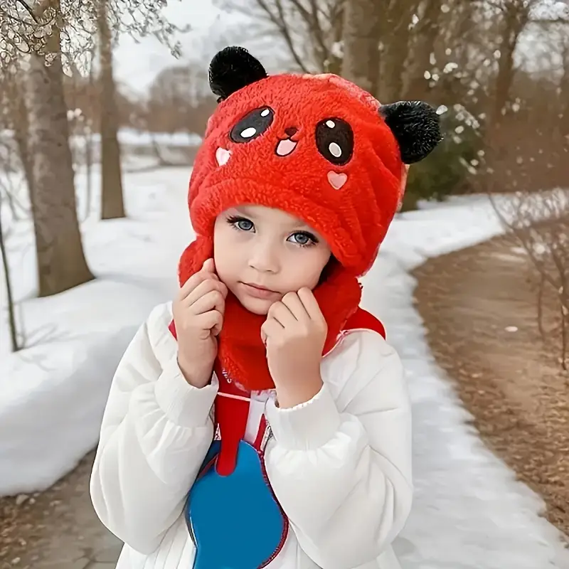 Bonnet d’hiver enfant avec tour de cou – motif animal doux et chaud – Image 5
