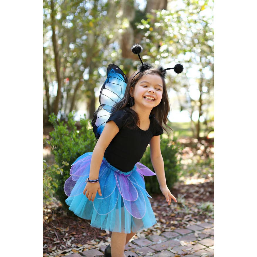 Set Papillon Bleu de Minuit, jupe tutu + Ailes + serre-tête, Great Pretenders – Image 3