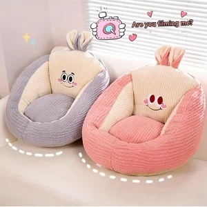 Coussin peluche anime grand yeux – ultra doux lavable pour décoration cosy