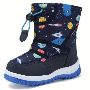 Bottes de neige enfant imperméables doublées chaud – scratchs et semelle TPR antidérapante